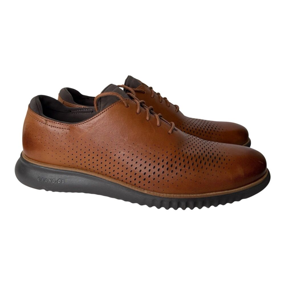 Cole Haan ZeroGrand Laser Oxford Dress Shoes Mens 13 British Tan Leather